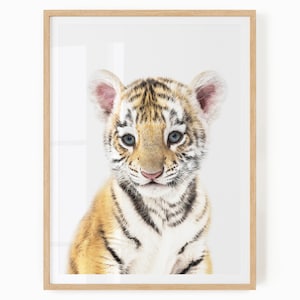 Baby Tiger Printable Wall Art - Jungle Nursery Decor - Neutral Baby Room Print - Baby Tiger Print - Safari Nursery Tiger Art