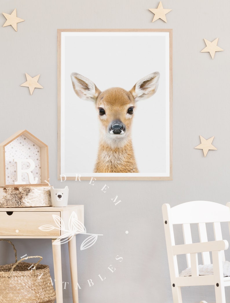 Baby Deer Nursery Print Woodland Nursery Deer Decor Fawn Etsy