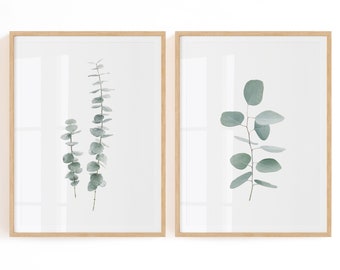 Eucalyptus Print Set Digital Download - Eucalyptus Art - Set of 2 Botanical Prints - Living Room Wall Art - Greenery Wall Art Printables