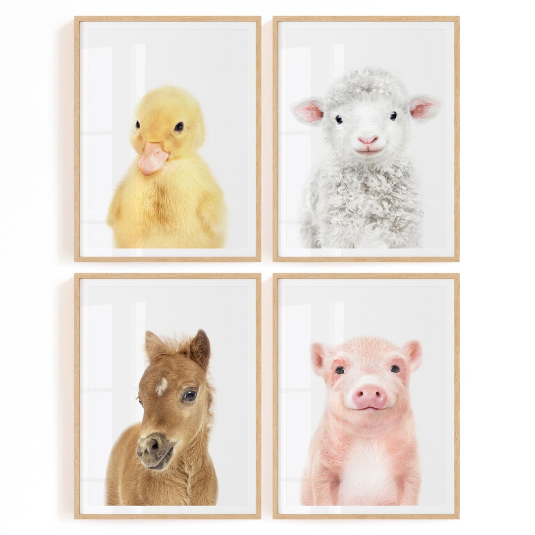 Farm Animal Nursery Prints Digital Downloads Farmhouse Nursery Decor
