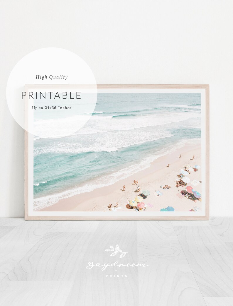 Coastal Wall Art Beach Umbrella Print Summer Printable Etsy Australia