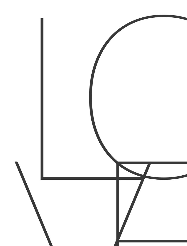 Printable Love Sign Love Digital Print Love Word Art Modern Etsy