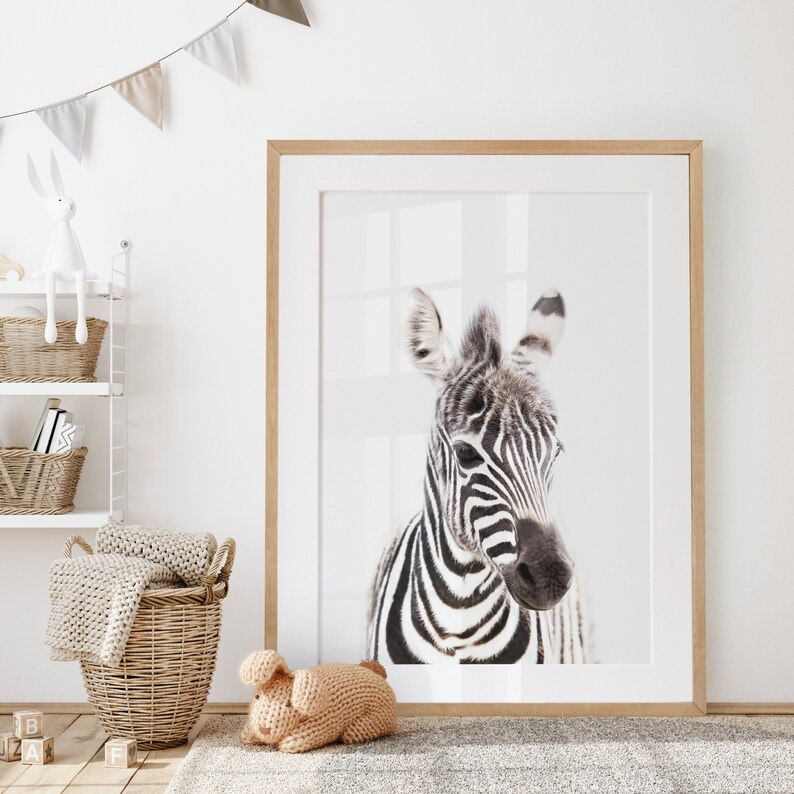 Zebra Wall Art Printable Safari Theme Nursery Decor Baby Etsy