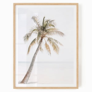 Palm Tree Print Digital Download - Tropical Beach Wall Art - Pastel Beach Print - Summer Wall Art - Tropical Beach Art - Palm Tree Photo Art