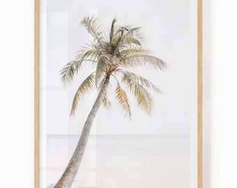 Palm Tree Print Digital Download - Tropical Beach Wall Art - Pastel Beach Print - Summer Wall Art - Tropical Beach Art - Palm Tree Photo Art