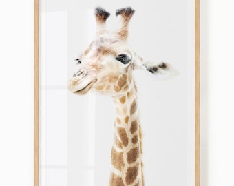 Baby Giraffe Nursery Printable - Safari Theme Wall Art Digital Download - Baby Giraffe Neutral Nursery Decor - Baby Giraffe Print