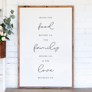 Dining Room Quote Printable - &#39;Bless the food before us, the family beside us and the love between us.&#39;