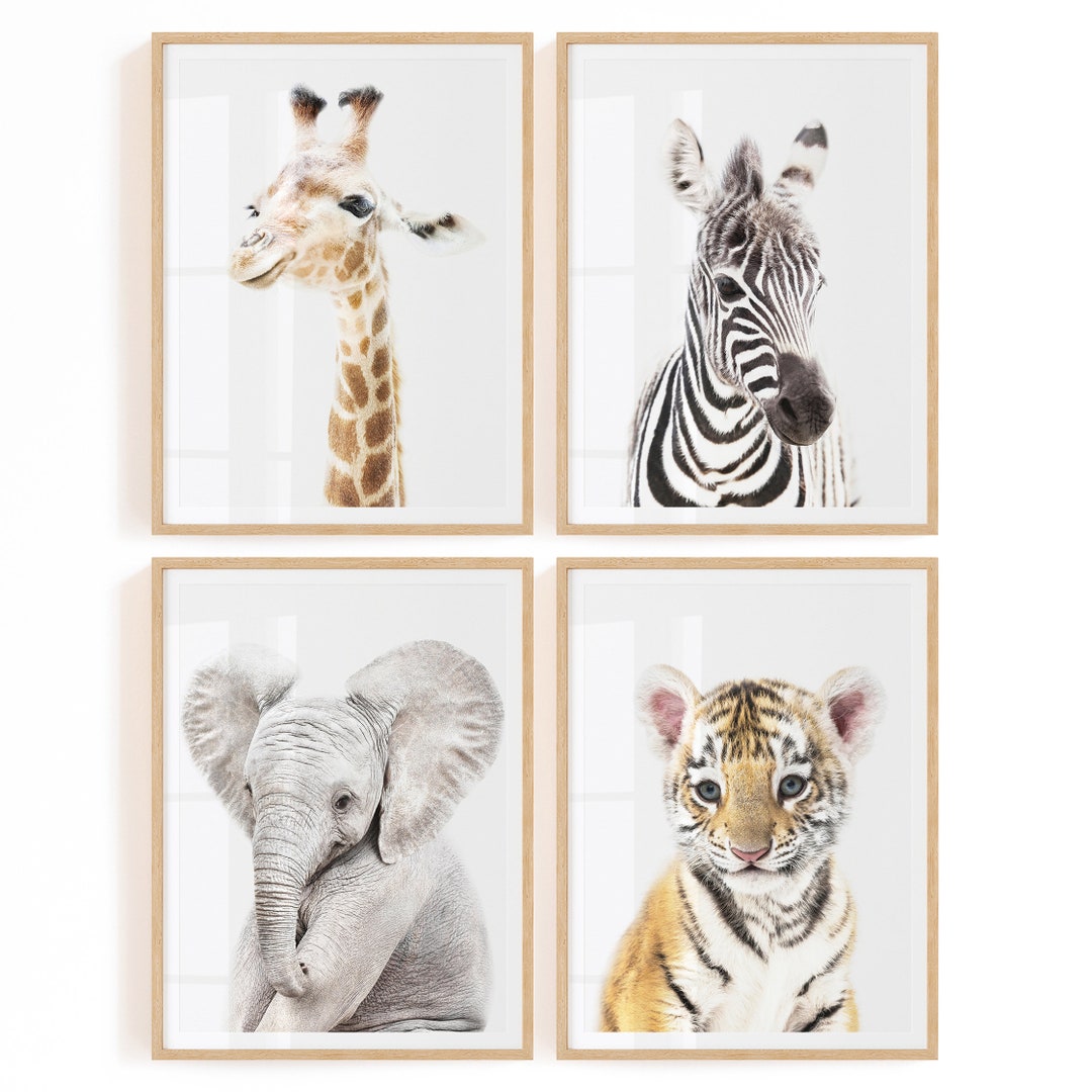 Safari Nursery Animals Printables - Nursery Set of 4 Prints Digital ...