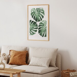 Monstera Print Digital Download Tropical Leaf Print Monstera Leaf Art Tropical Greenery Wall Art Monstera Printable Greenery Art image 4