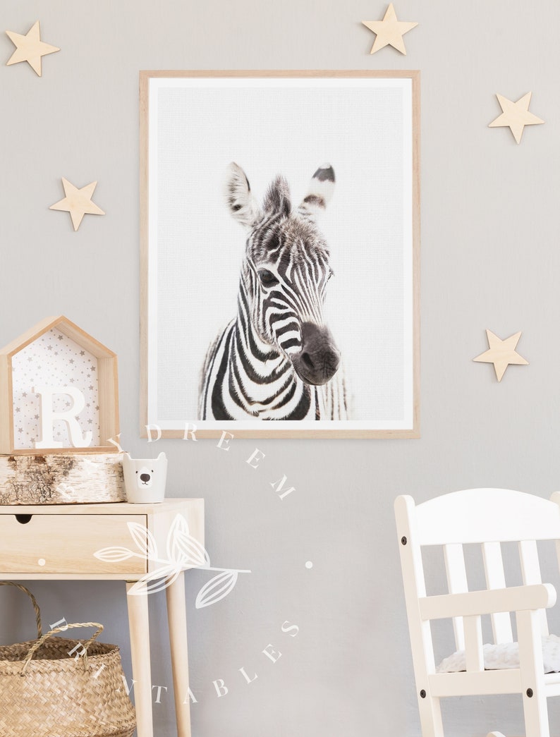 Baby Zebra Printable Nursery Animal Prints Zebra Nursery Etsy