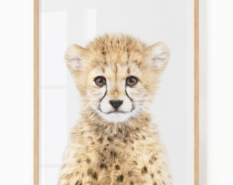 Baby Cheetah Print - Printable Cheetah Wall Art for Baby and Kids - Baby Safari Animal Art - Cheetah Cub Digital Download