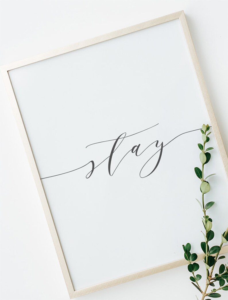 Stay Print Dining Room Printable Wall Art Word Stay Art | Etsy
