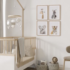 Safari Nursery Animals Printables Nursery Set of 4 Prints Digital Downloads Safari Baby Room Decor image 4
