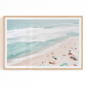 Küsten Wandkunst Download - Strandschirme Print - Sommer druckbare - Luftbild Strand Print - Küstenkunst - Strandschirme - Sommer Wandkunst