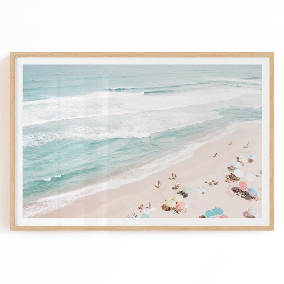 Coastal Wall Art Download - Beach Umbrellas Print - Summer Printable - Aerial Beach Print - Coastal Art - Beach Umbrellas - Summer Wall Art