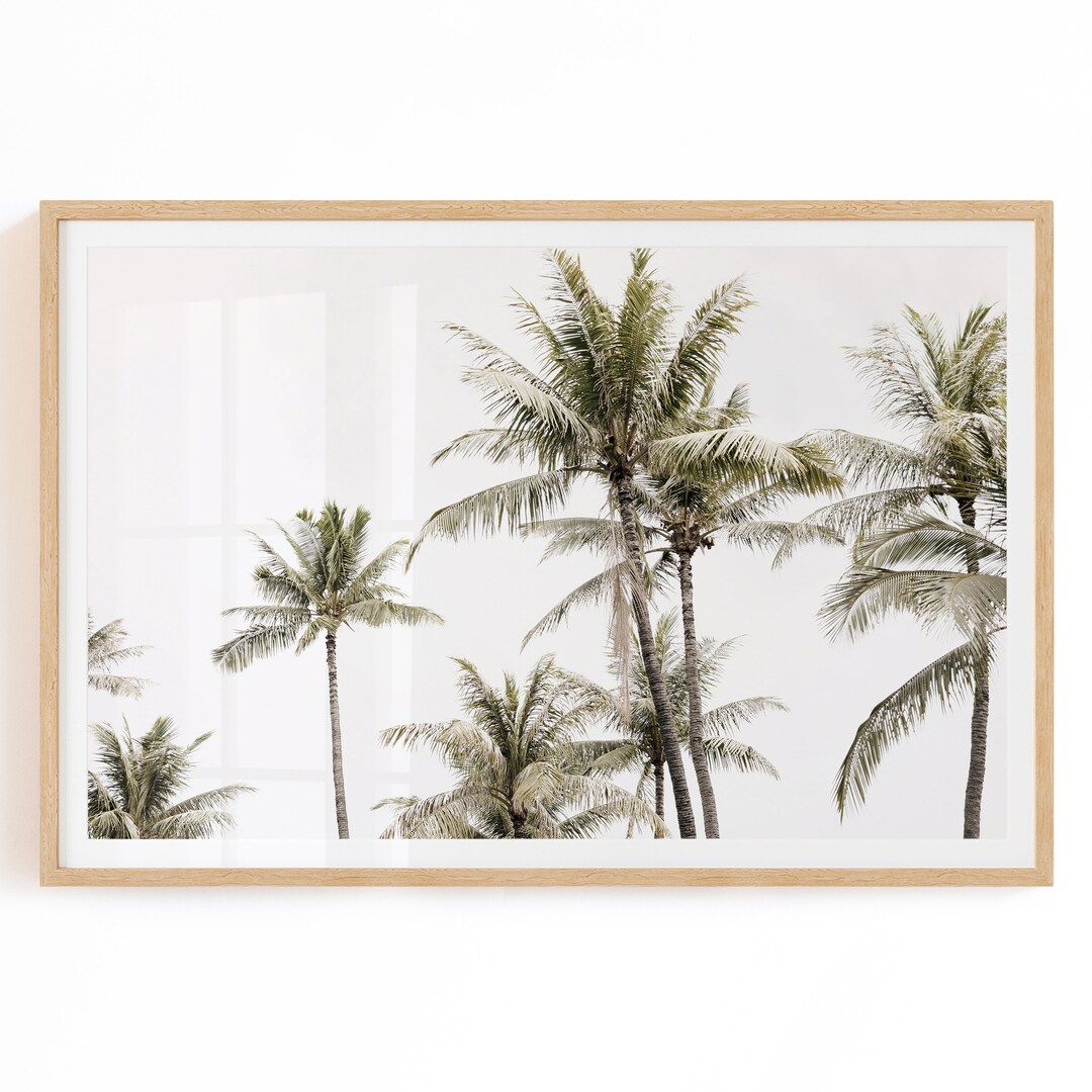 Palm Trees Print Digital Download Coastal Wall Art Coconut Trees Decor