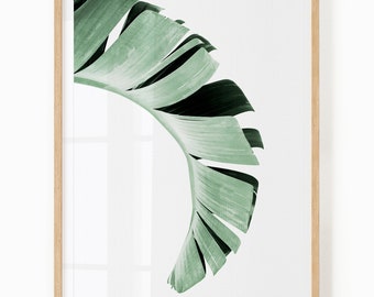 Banana Leaf Printable - Tropical Print - Banana Leaf Wall Art - Tropical Leaf Print Download - Modern Tropical Print - Tropical Leaf Art