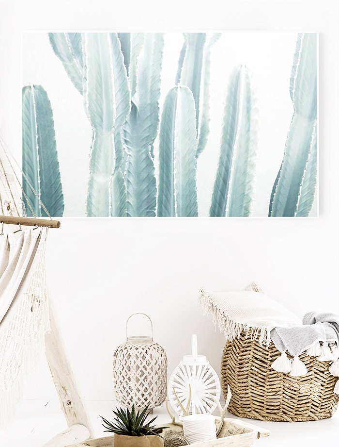 Horizontal Cactus Print Large Horizontal Wall Art for Etsy