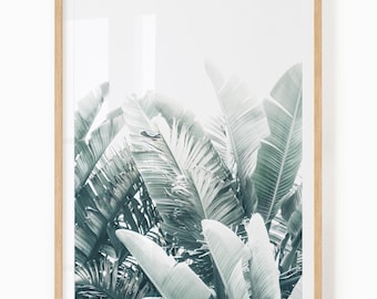 Bananenblad kunst - digitale download - tropische print - bananenblad print - Boho groen muur kunst - plantenfotografie - bananenblad afdrukbare