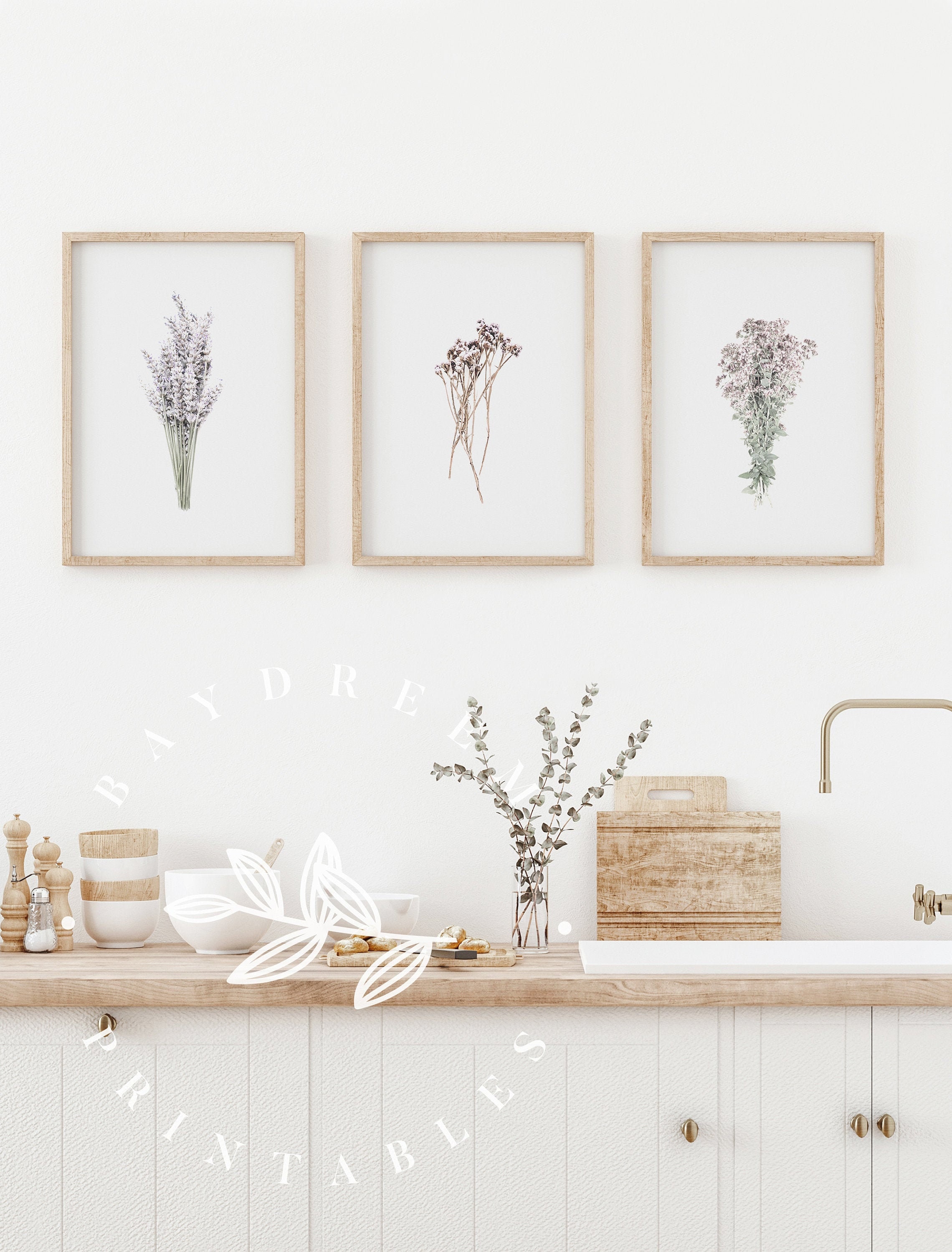 Herb Printable Set of 3 Farmhouse Botanical Print Herb Print | Etsy