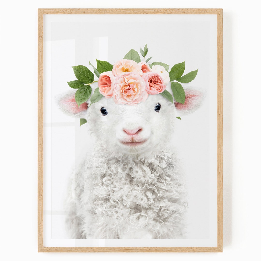 Sheep Riding Girl Print 20 x 17cm