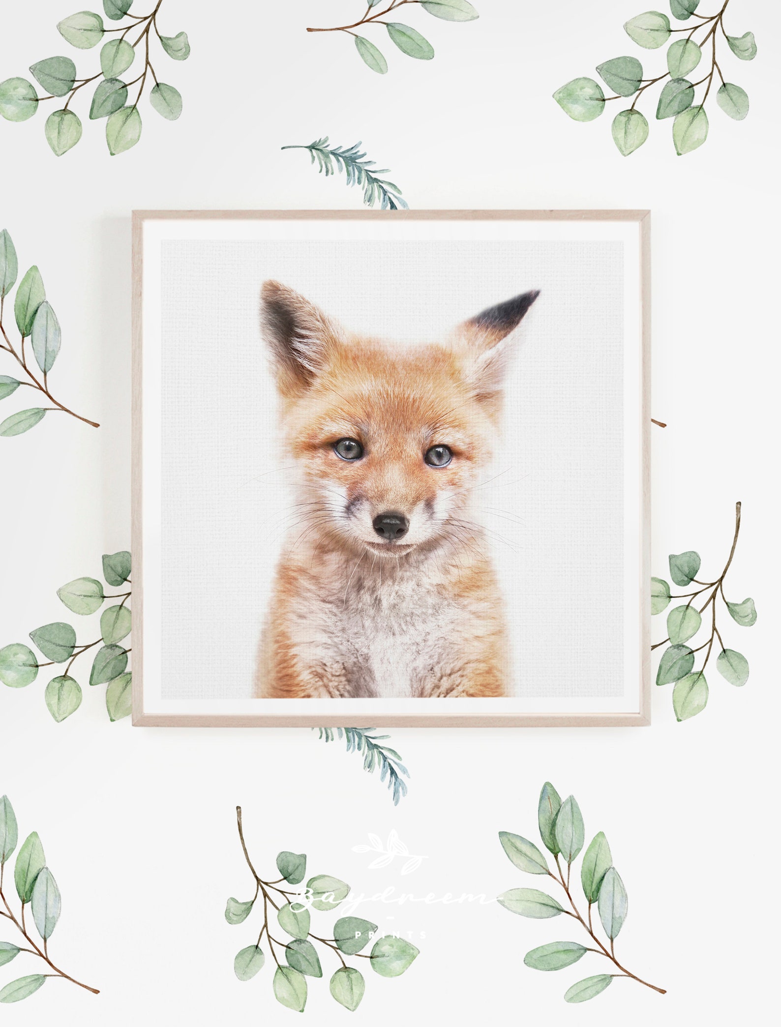 Baby-Fuchs-Druck Wald Baby Tier Kindergarten Druck Baby Fox | Etsy
