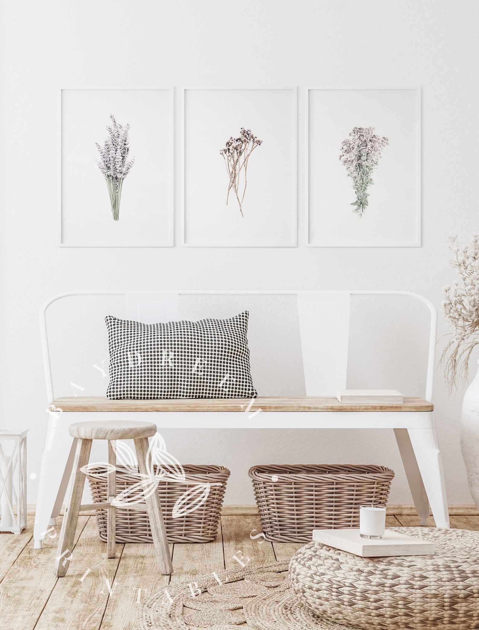 Herb Printable Set of 3 Farmhouse Botanical Print Herb Print | Etsy