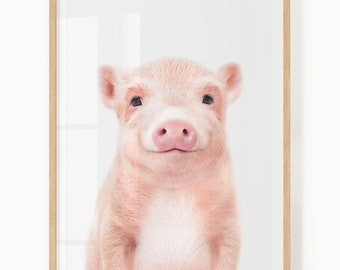 Nursery Pig Wall Art Printable - Piglet Art - Farm Animal Nursery Art - Baby Pig Print - Farm Nursery Decor