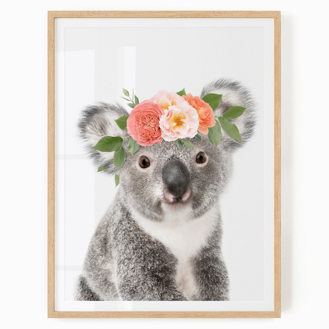 Baby Koala Print for Nursery - Printable Animal Wall Art for Baby Girl ...