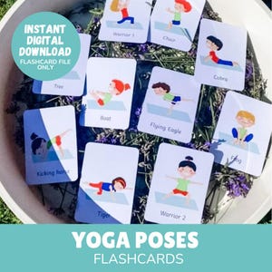 Cartes-éclair sur les postures de yoga | Imprimable | Éducatif | Ressources pédagogiques Enseigner | École à la maison | Bien-être mental | Spirituel | Pleine conscience | Réglementer