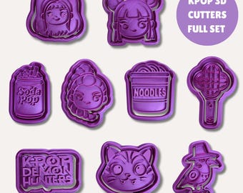 KPOP Demon Hunters Cookie Cutters | Press | Fondant | Playdoh | Set | Huntrix