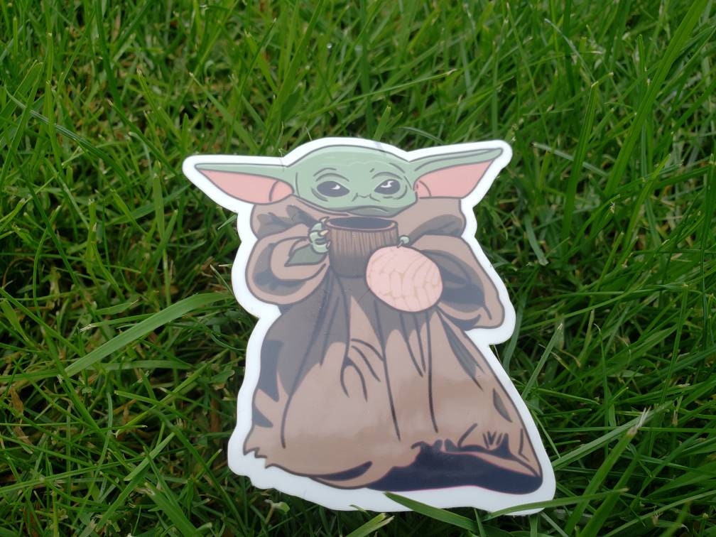 Baby Yoda Concha Sticker Etsy