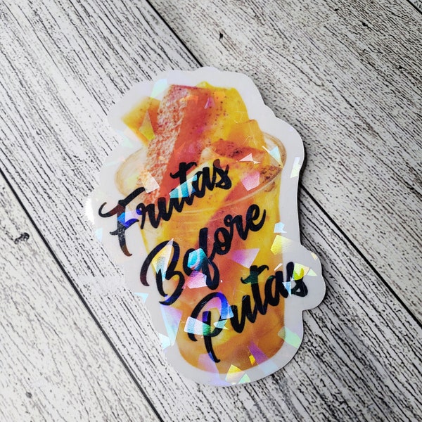 Frutas before Putas sticker funny chiste cute