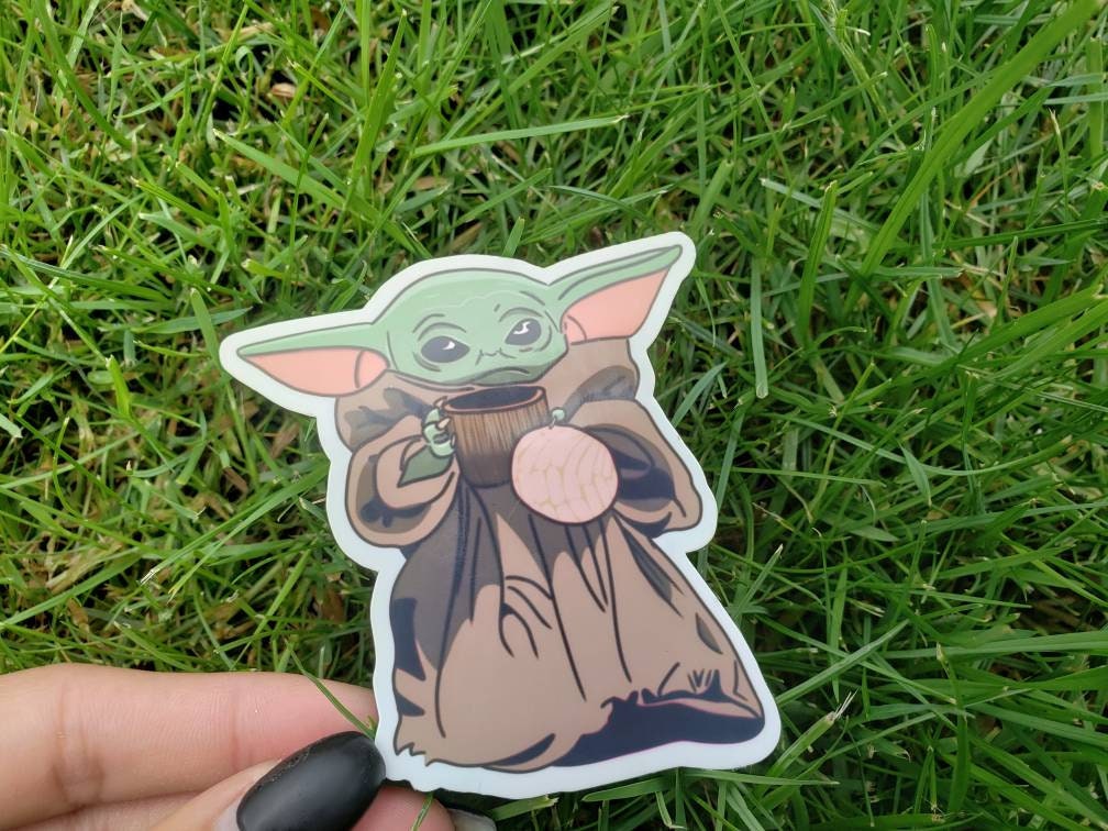 Baby Yoda Concha Sticker Etsy