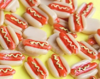 Jelly Bean Hot Dog Translucent Mixed Colours Fake Food Resin Cabochon Decoden Slime Charms Beads Embellishment