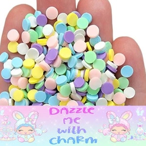 PASTEL polymer clay sprinkles candy dot chips *Not Edible