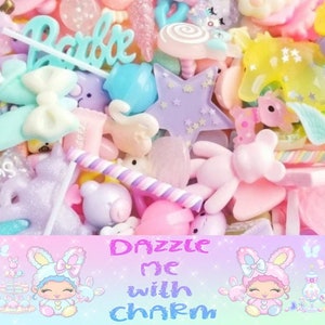 Fairy Kei cute pastel cabochons, pastel resin mix, resin flatback mix, kawaii supplies, Decoden supplies, crafting supplies, slime supplies