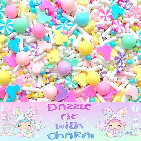 SWEETS MOUSE Pastel mouse sprinkles, rainbow clay sprinkles mix, fairy kei, decoden toppings, fake bake, Slime supplies, nonpareil beads