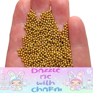 10g 2mm GOLDEN NUGGET CRUNCH nonpareil caviar bead mix *no holes