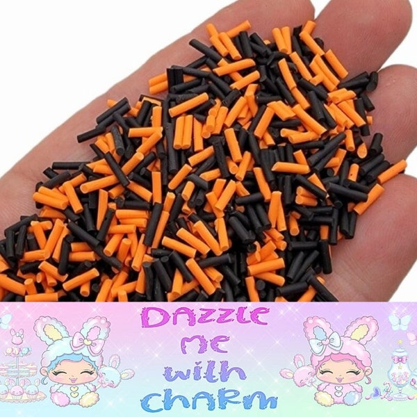 HALLOWEENIE sprinkles fake black and orange polymer clay mix *Not Edible*