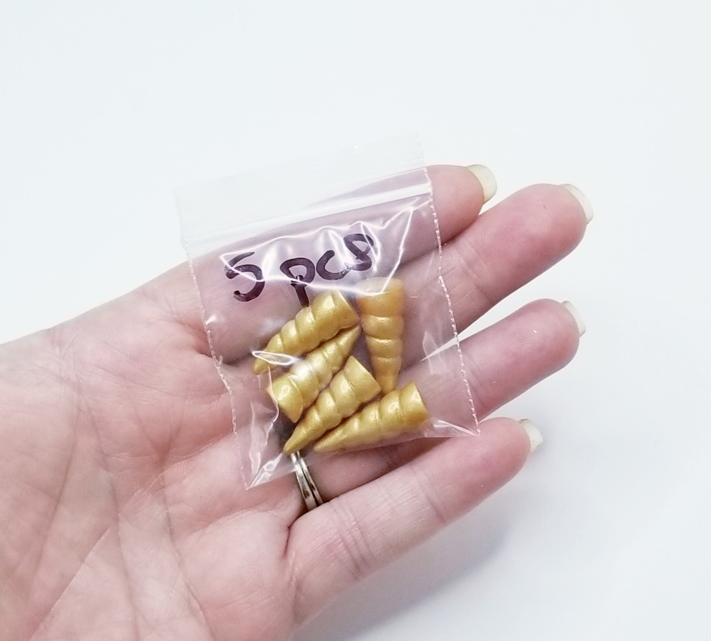 5pcs gold colored Unicorn horn embellishment | Etsy