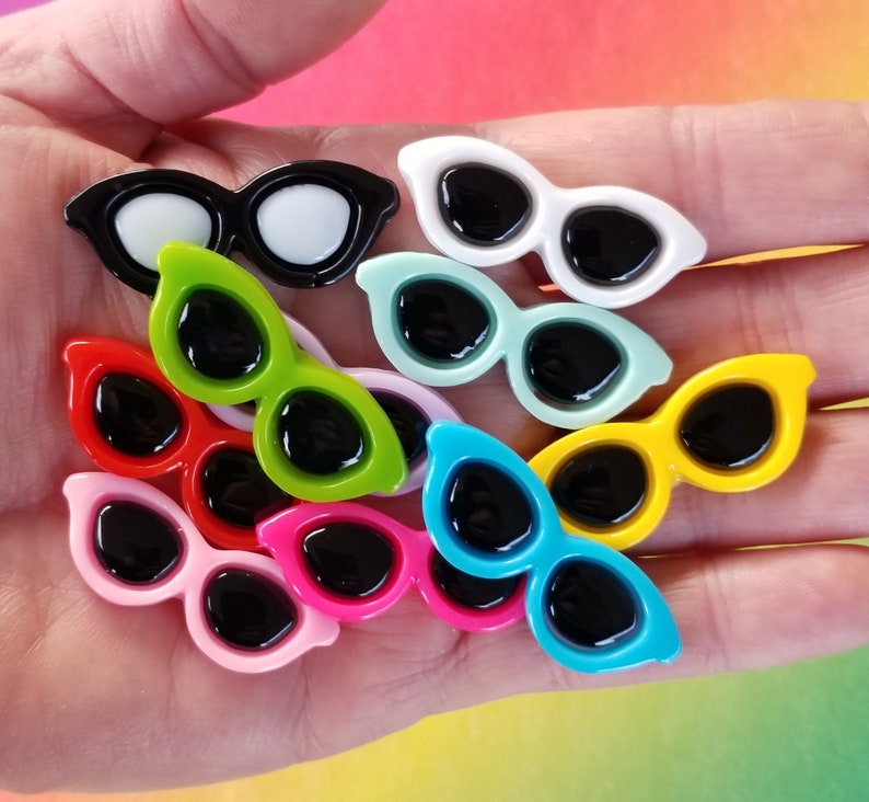 5pcs Sun Glasses Flatback Cabochon Embellishment Scrapbook Decoden Kawaii