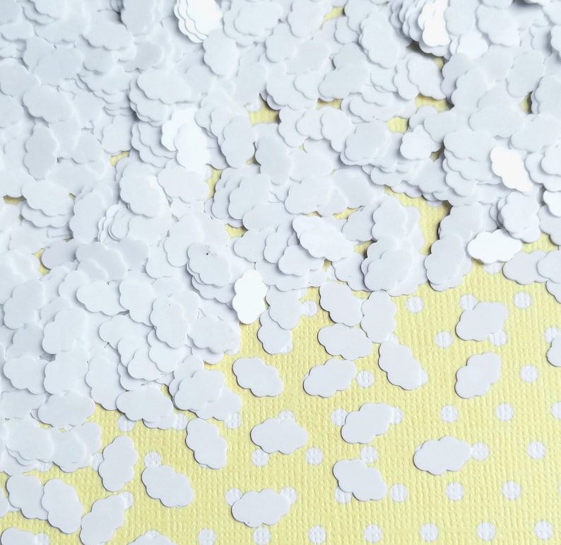 5g WHITE CLOUD CONFETTI embellishment confetti shaker supplies mix *Not Edible*