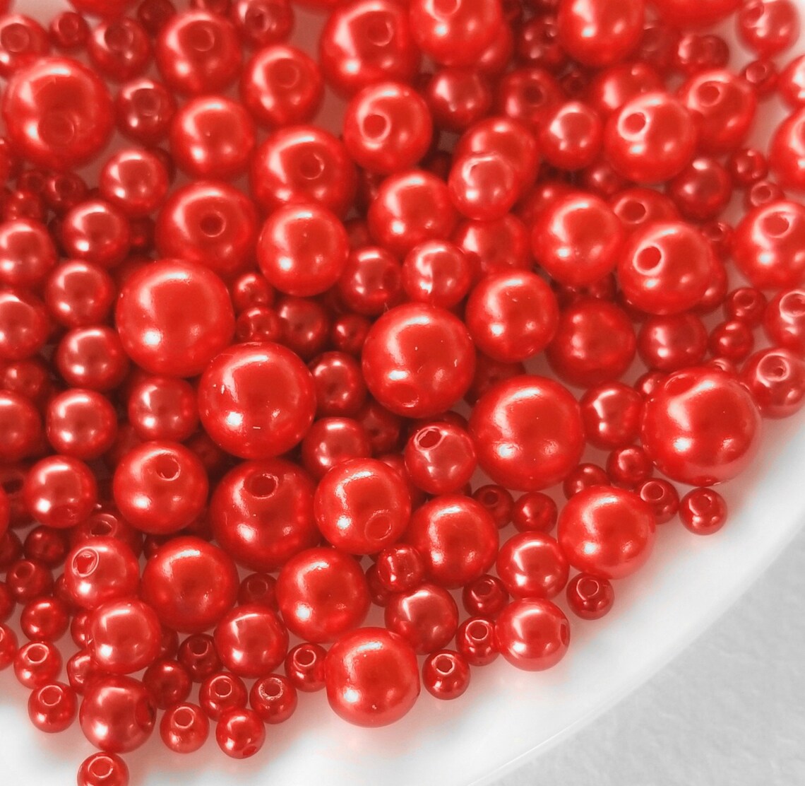 30grams Red pearl beads mixed sizes jewelry beads 4mm 10mm Etsy