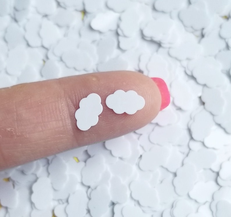 5g WHITE CLOUD CONFETTI embellishment confetti shaker supplies mix *Not Edible*