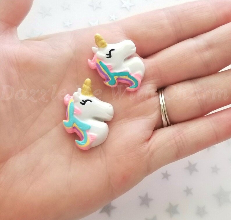 3pcs Resin Unicorn Flatback Embellishments Cabochon Decoden Craft Cake Toppers