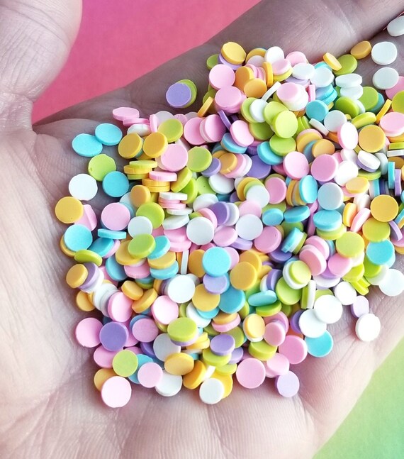 Chocolate chip clay sprinkles candy dot embellishment *choose amount*