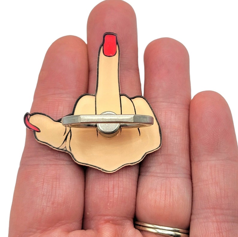 Middle finger phone ring kickstand phone prop phone stand 