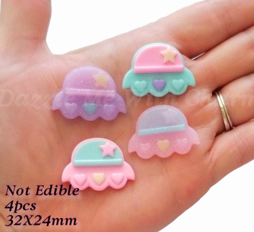 UFO pastel flatback decorative embellishments *Not Edible*