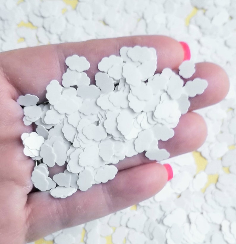5g WHITE CLOUD CONFETTI embellishment confetti shaker supplies mix *Not Edible*